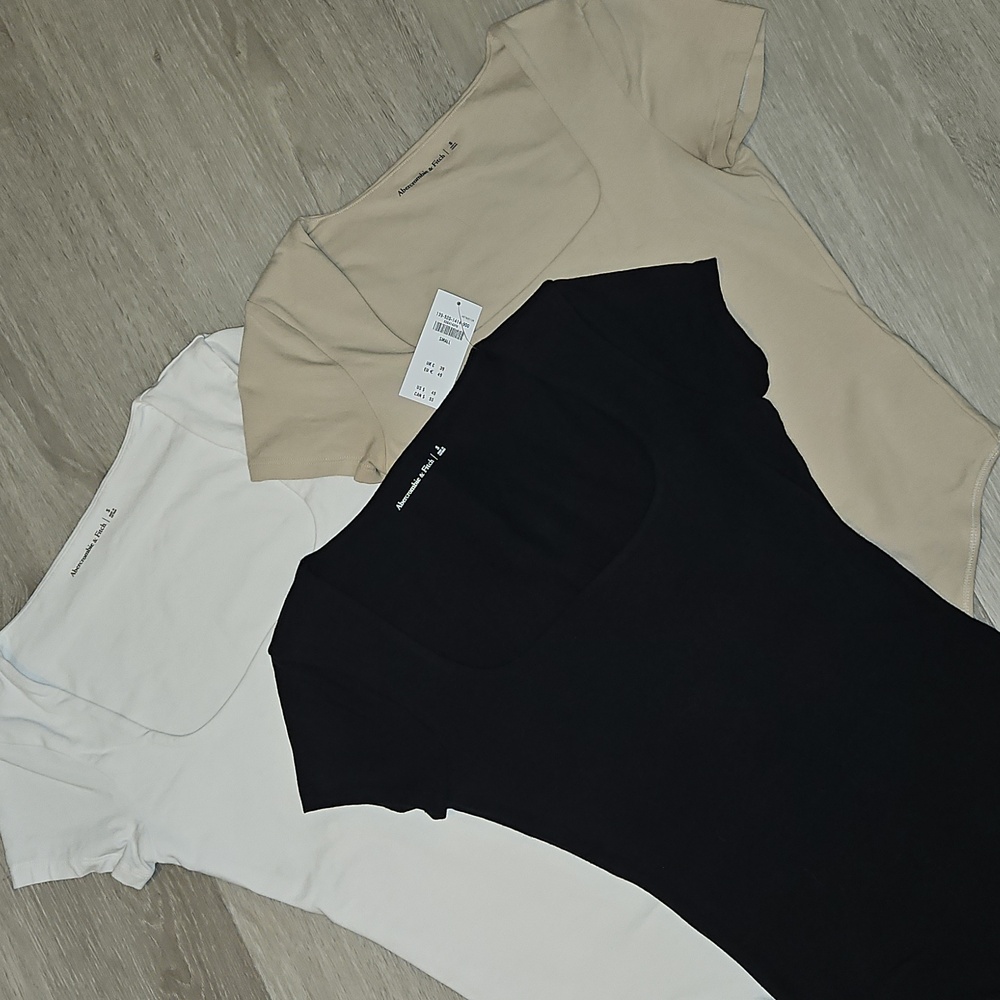 Abercrombie set of 3 squareneck bodysuits